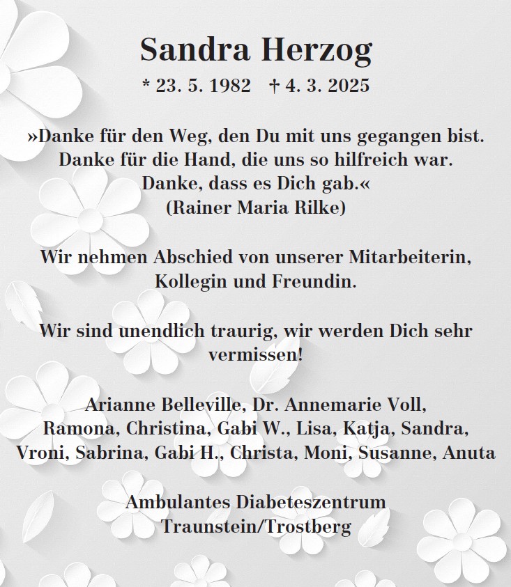 Nachruf Sandra Herzog